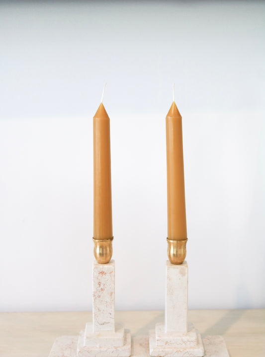 Set of Two 6" Organic Beeswax Candles (Clove, Sweet Orange, Cinnamon)